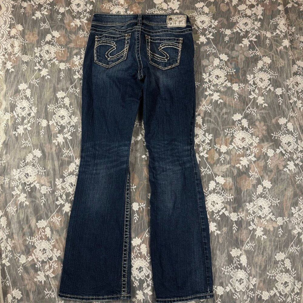 Silver Jeans Co. Suki Mid-Rise Slim Bootcut Jeans – Dark Wash | W27/L32 - Picture 5 of 6